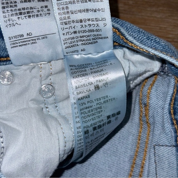 Levi's Wedgie Straight Jeans Women’s 28 Button Fly Medium Wash Vintage Ra Hem - Picture 8 of 12